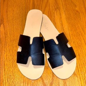 Lulus Black Slide Sandals